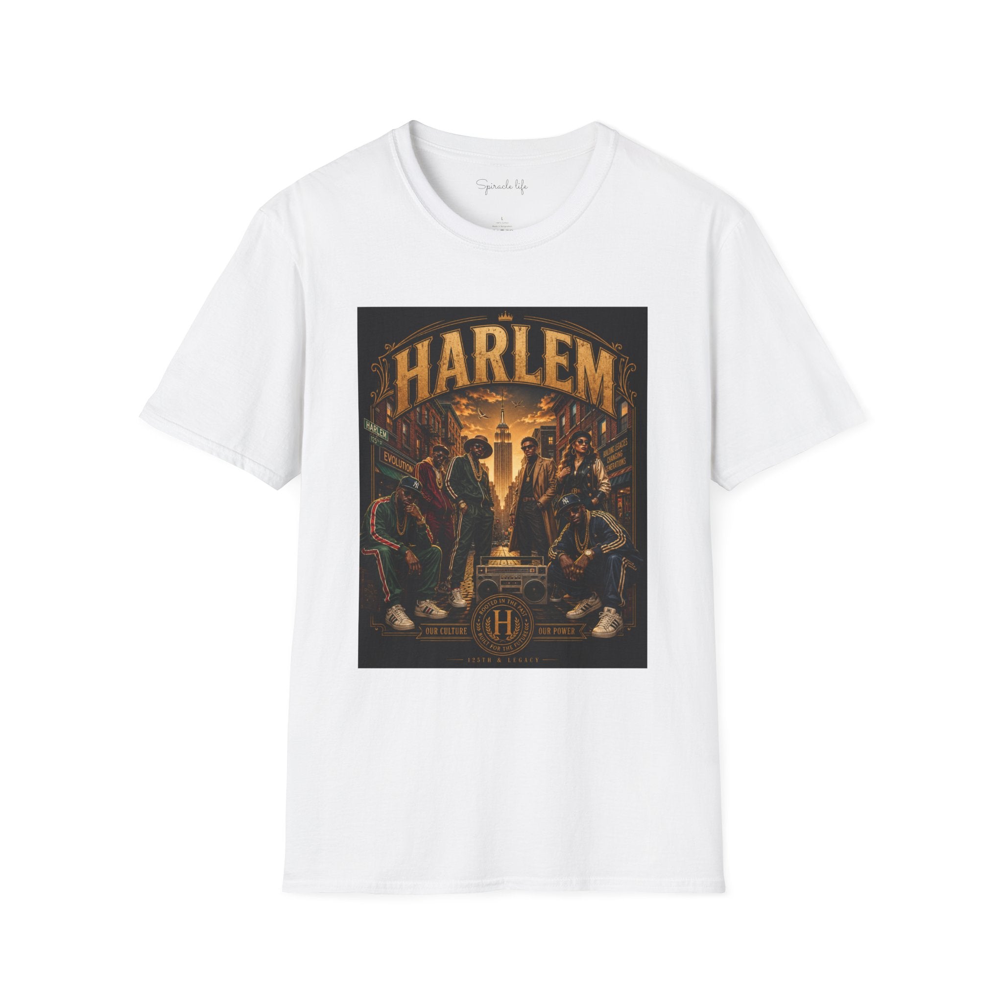 Harlem Vintage Crew T‑Shirt — Retro Harlem Street Scene Graphic