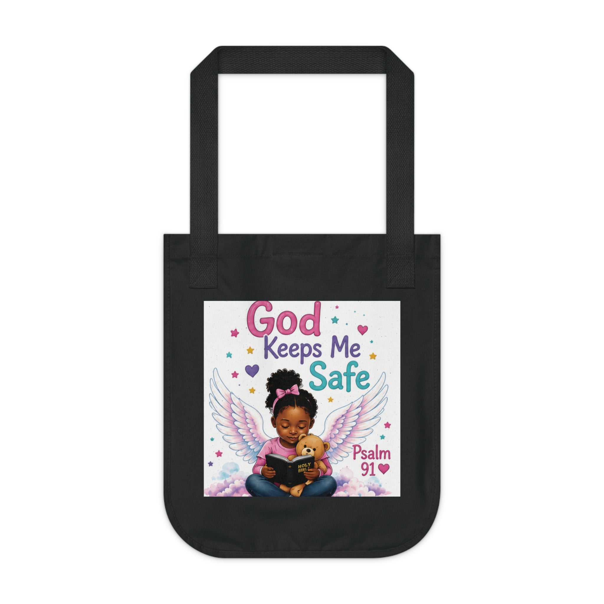God keeps me safe -Organic Canvas Tote Bag