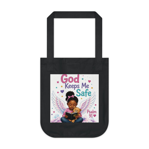 God keeps me safe -Organic Canvas Tote Bag