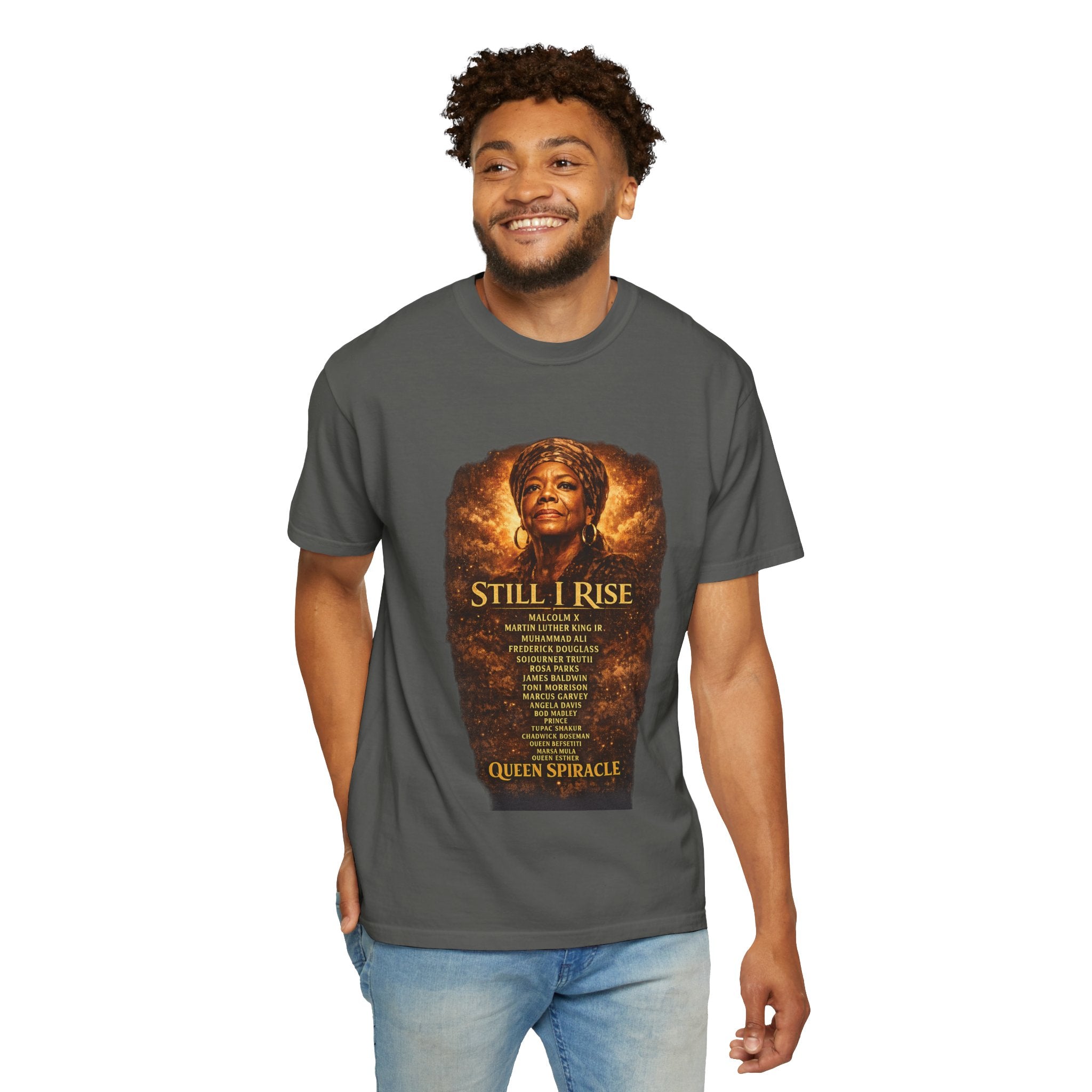 Still I Rise Tribute T-Shirt — Inspirational Queen Spairacle Portrait Tee