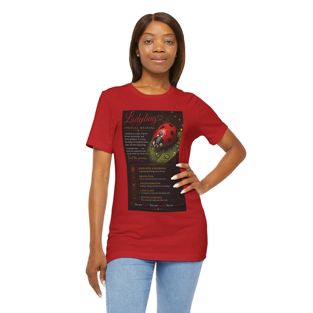 Ladybug Spiritual Meaning Tee — 'Divine Alignment' Inspirational Graphic T-Shirt