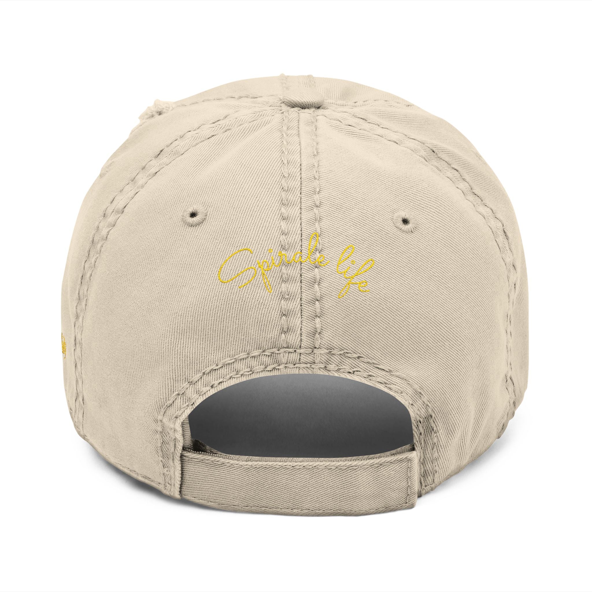 Distressed Embroidered Dad Hat — Harlem Vintage — Retro Harlem Street Scene Graphic& “Spirale Life” Script