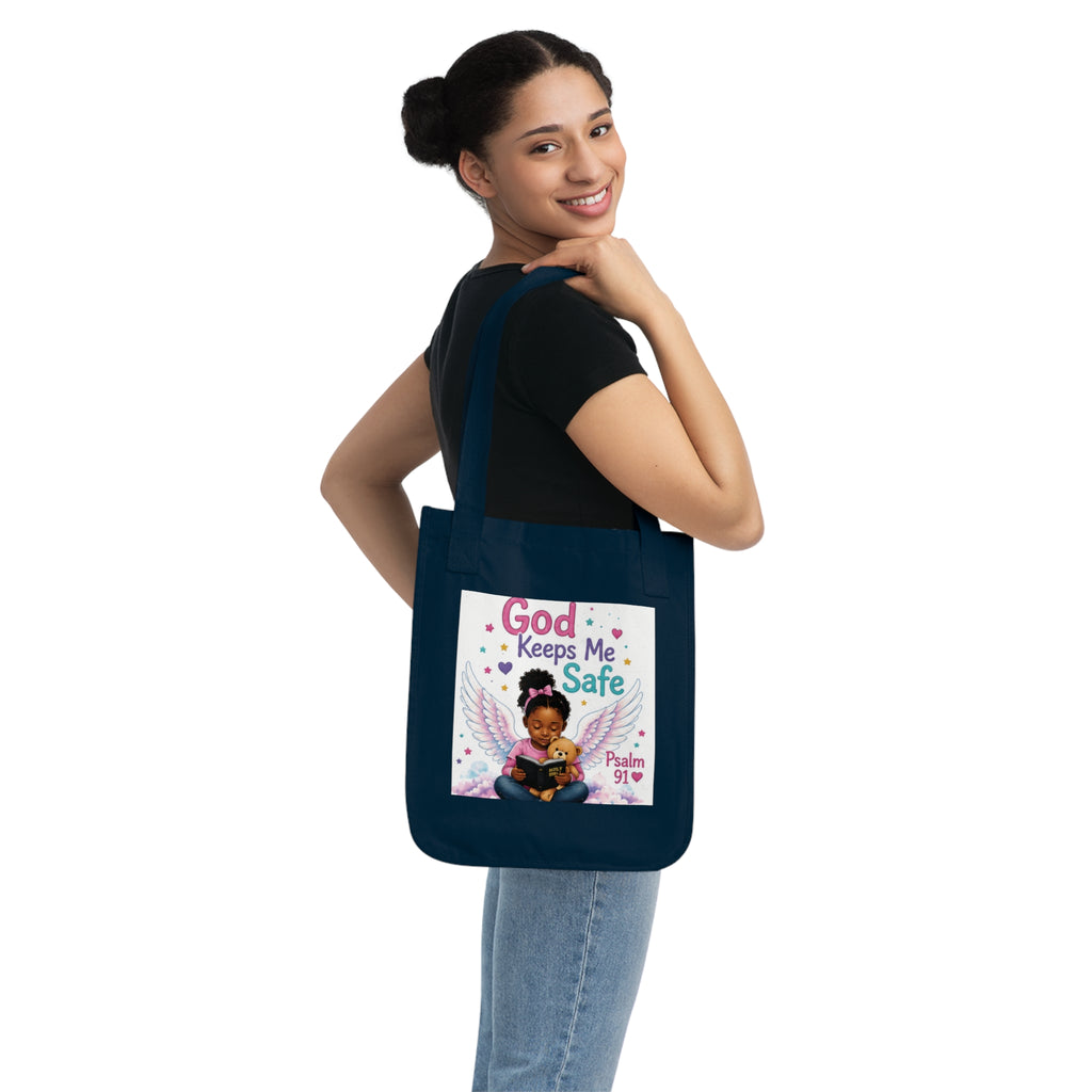 God keeps me safe -Organic Canvas Tote Bag