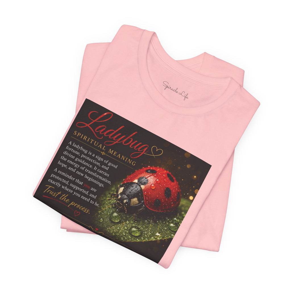 Ladybug Spiritual Meaning Tee — 'Divine Alignment' Inspirational Graphic T-Shirt