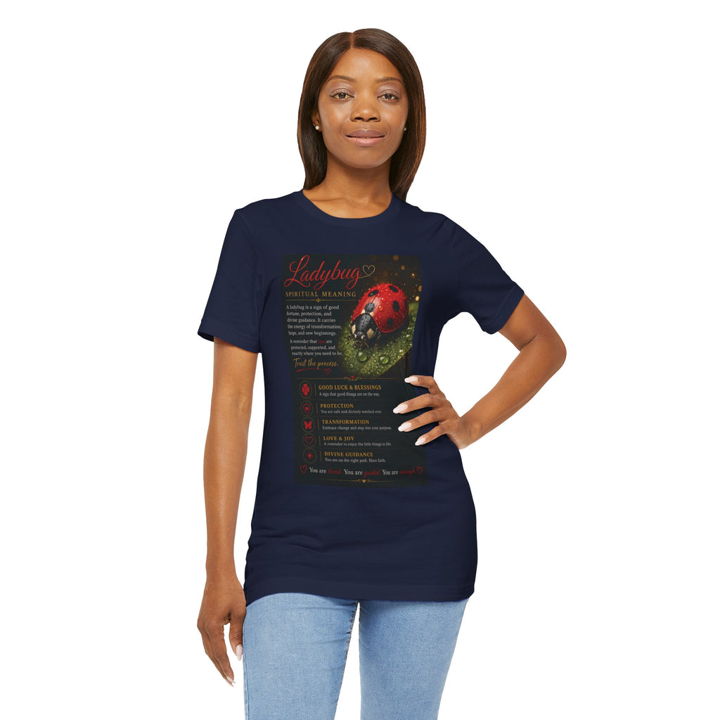 Ladybug Spiritual Meaning Tee — 'Divine Alignment' Inspirational Graphic T-Shirt