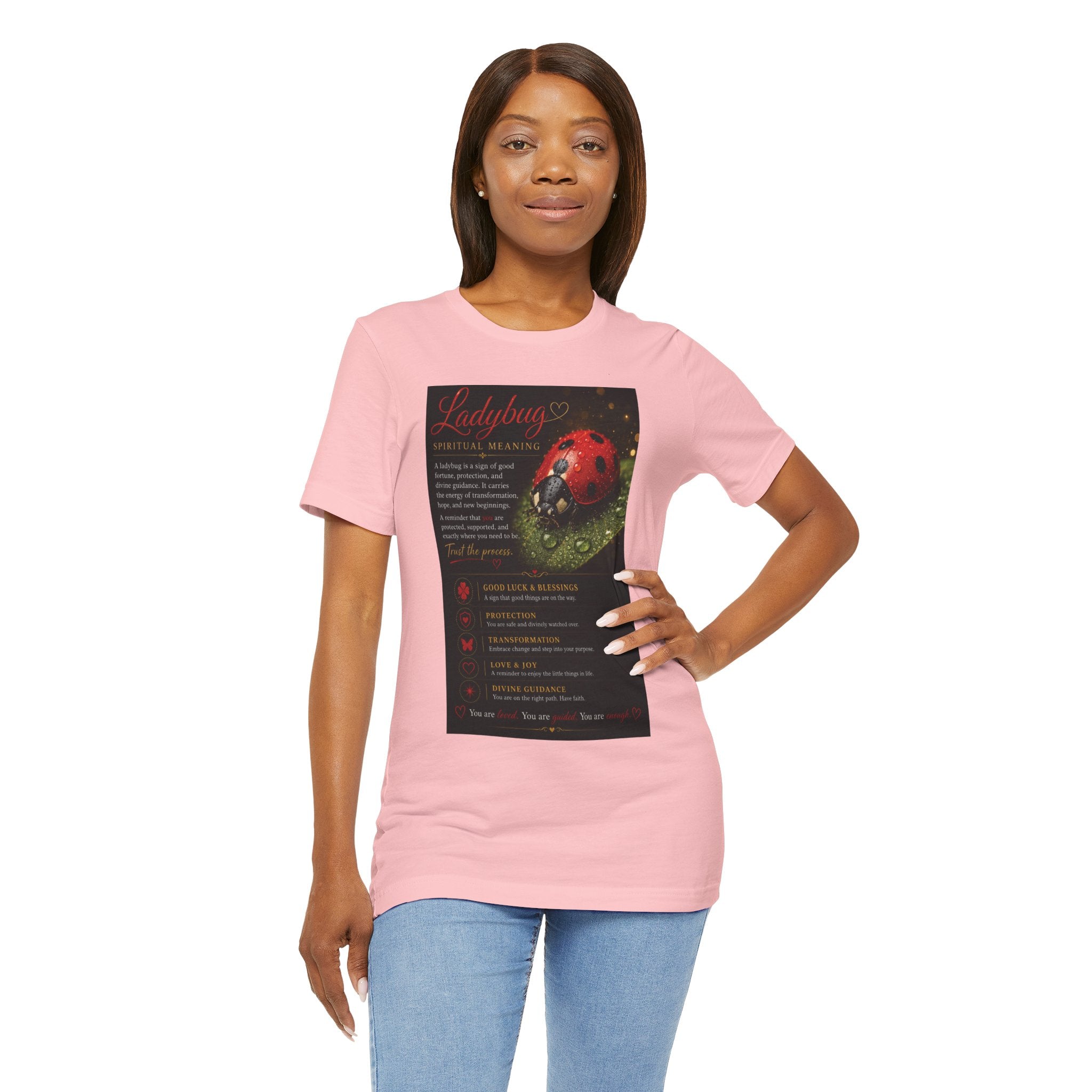 Ladybug Spiritual Meaning Tee — 'Divine Alignment' Inspirational Graphic T-Shirt