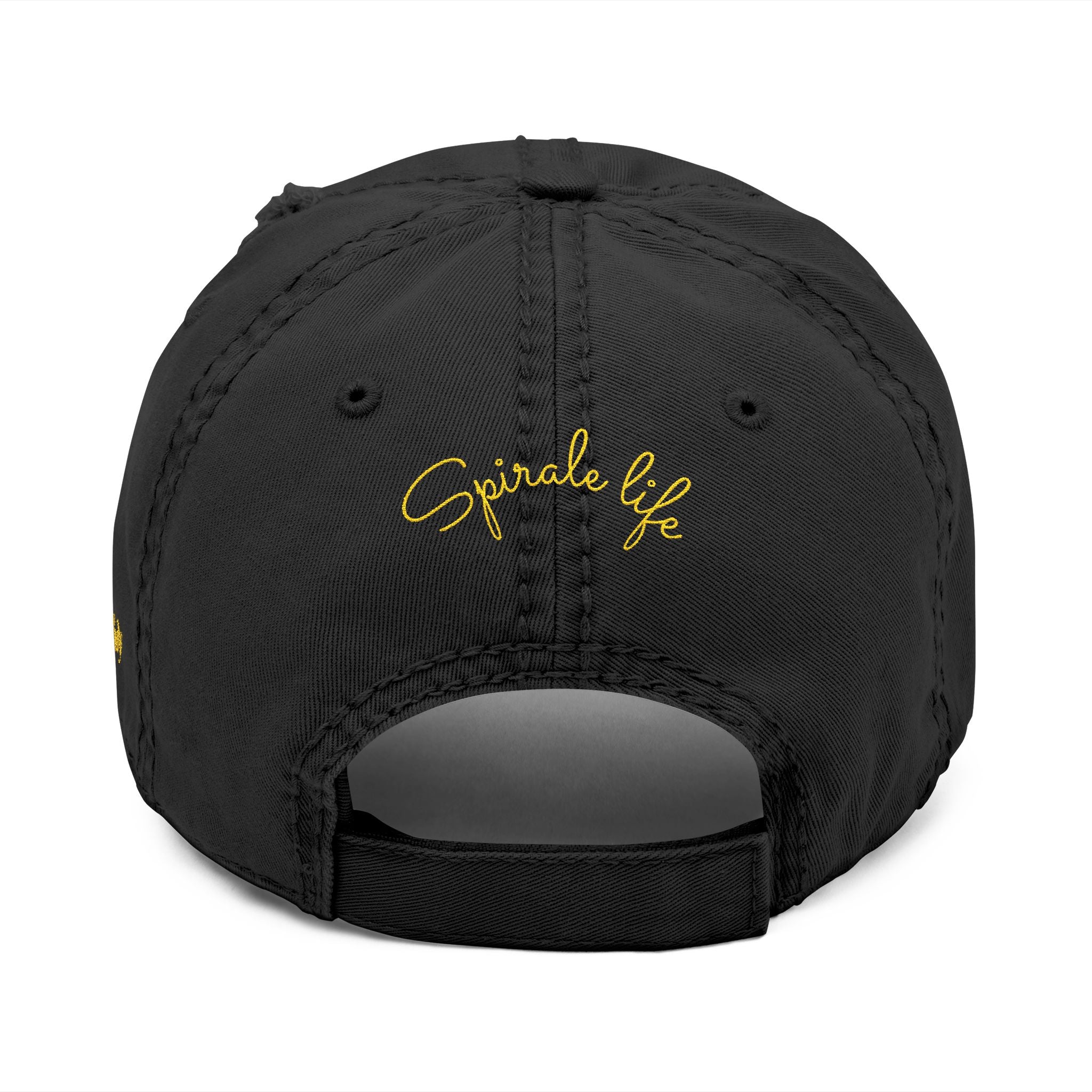 Distressed Embroidered Dad Hat — Harlem Vintage — Retro Harlem Street Scene Graphic& “Spirale Life” Script