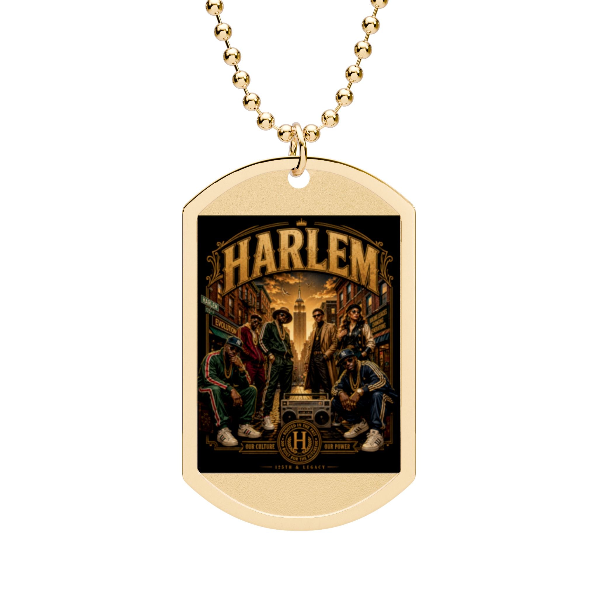 Harlem Vintage Poster Dog Tag Necklace
